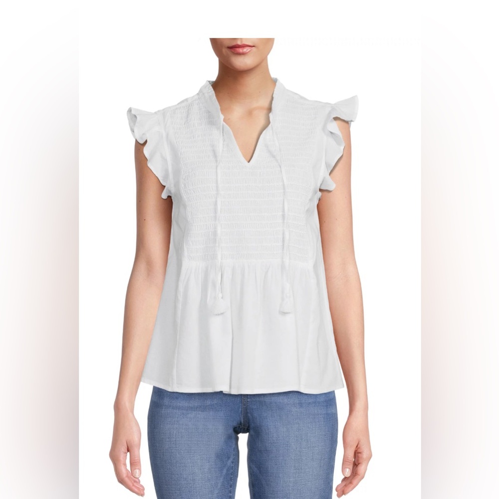 Time and Tru Women's Smocked Yoke Top